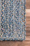 Nuloom Rugs - Hand Braided Otelia Denim And Jute - Blue