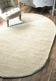 Nuloom Rugs - Hand Woven Chunky Woolen Cable Rug - White