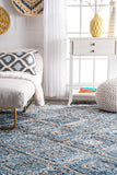 Nuloom Rugs - Hand Braided Diamonds Rima Jute  - Blue