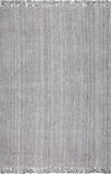 nuLOOM Rugs - Hand Woven Chunky Loop Jute - Grey