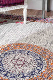 Nuloom Rugs - Flatweave Floral Vesta - Grey