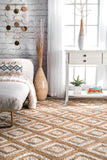 Nuloom Rugs - Rosalva Diamonds Jute - Bleached